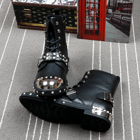Botas Martin Punta Redonda con Tachuelas para Hombre