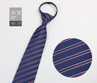 Corbata Negra Rayada Azul con Cierre Rápido - Corbata Ejecutiva Lazy Zip - Image 71
