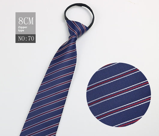 Corbata Negra Rayada Azul con Cierre Rápido - Corbata Ejecutiva Lazy Zip - Image 71