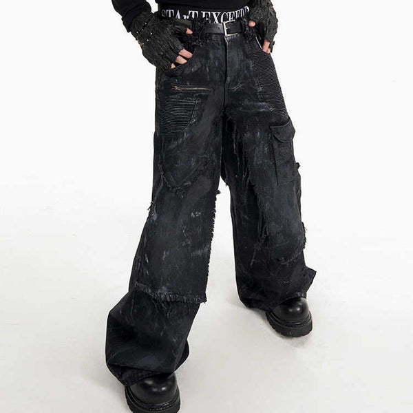 Pantalón Artesanal de Dos Piezas con Diseño Pintado a Mano