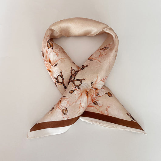 Pañuelo de Seda Cuadrado para Mujer - Diseño Estampado Versátil Primavera Verano - Image 24
