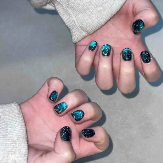 Parches de Uñas Efecto Ojo de Gato Verano