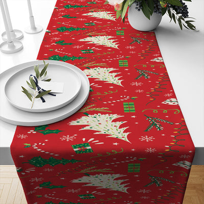Camino de Mesa Navideño de Lino Aislante para Restaurante - Image 23