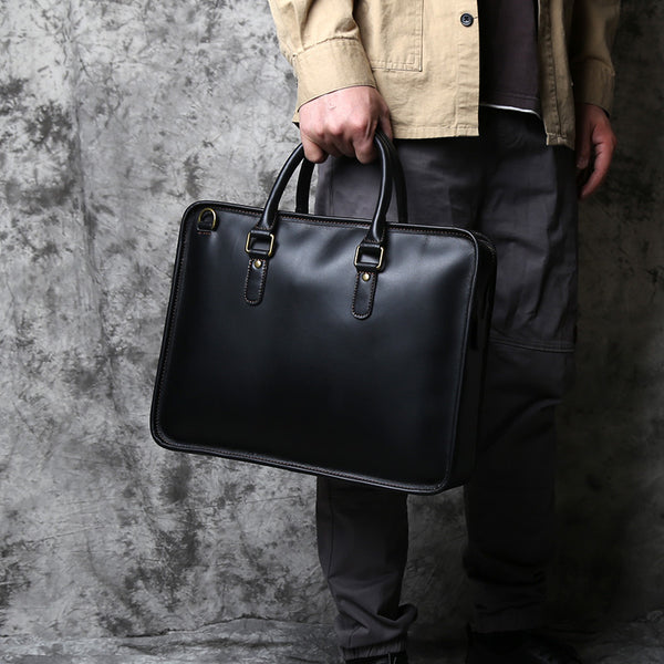 Bolso de Cuero Crazy Horse Hecho a Mano para Hombre - Estilo Vintage Casual