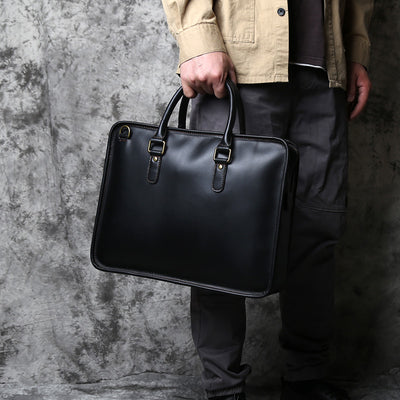 Bolso de Cuero Crazy Horse Hecho a Mano para Hombre - Estilo Vintage Casual