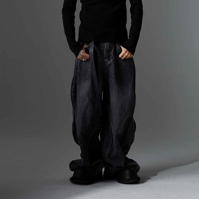 Jeans Rotos con Costuras Irregulares - Estilo Urbano Moderno