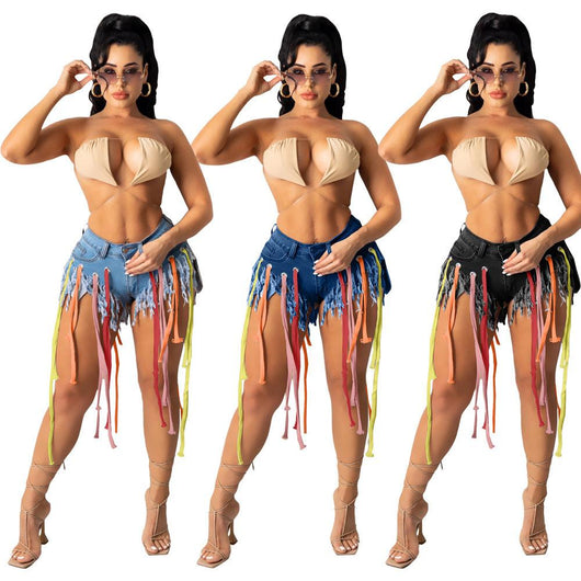 Shorts de Mezclilla con Alta Elasticidad y Cordones - Image 9