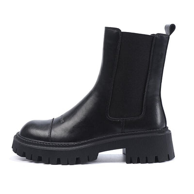 Botas de Plataforma en Cuero Estilo Británico para Mujer - Image 4