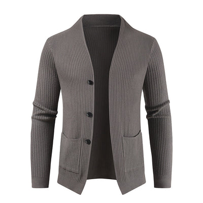 Cardigan Casual de Hombre Manga Larga Abotonado - Image 9