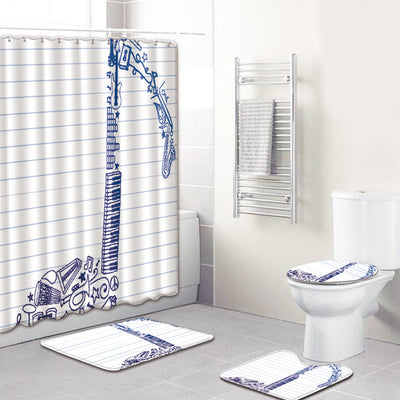 Juego de Baño Musical 4 Piezas - Tapete Antideslizante y Cortina de Ducha - Image 16