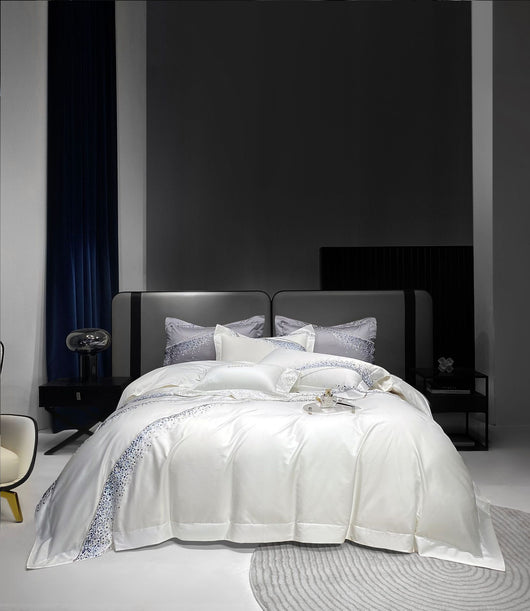Juego de Cama 4 Piezas Algodón Pima Bordado Lujo Minimalista - Image 16