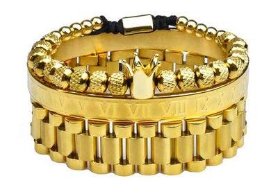 Pulsera de Acero Inoxidable para Hombre con Piña y Texto Romano - Image 10