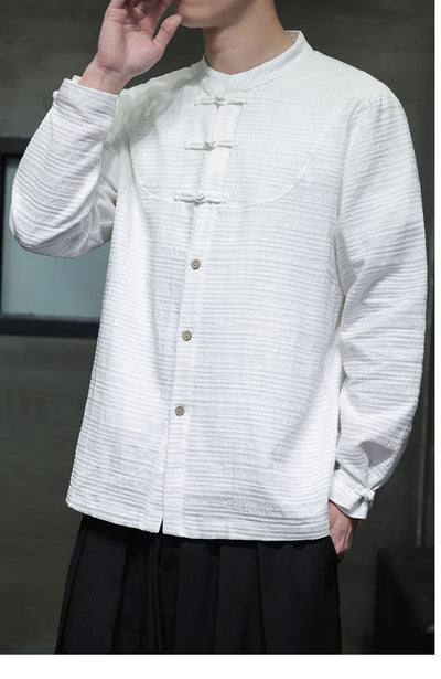 Camisa Retro Tang Chino - Algodón y Lino con Cierre Tradicional para Hombre - Image 22