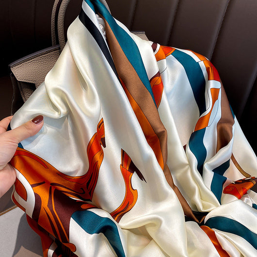 Pañuelo de Seda Satinada Versión Coreana - Bufanda Elegante para Mujer - Image 11
