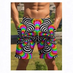 Shorts Casuales con Estampado Geométrico para Hombre - Image 4