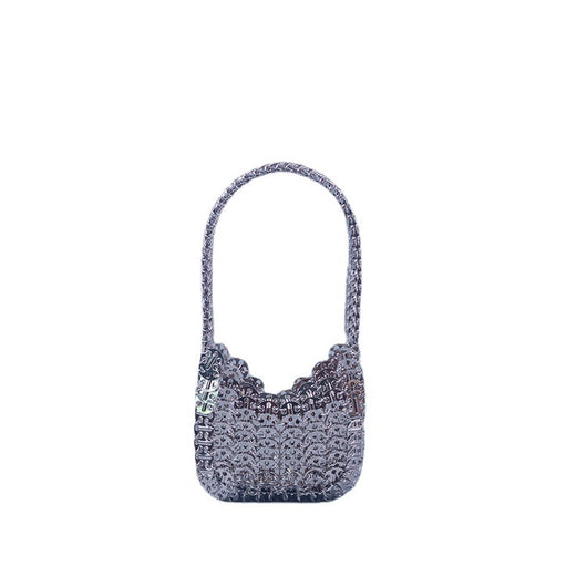 Bolso Portátil de Lentejuelas Plateadas Hecho a Mano con Textura Premium - Image 5