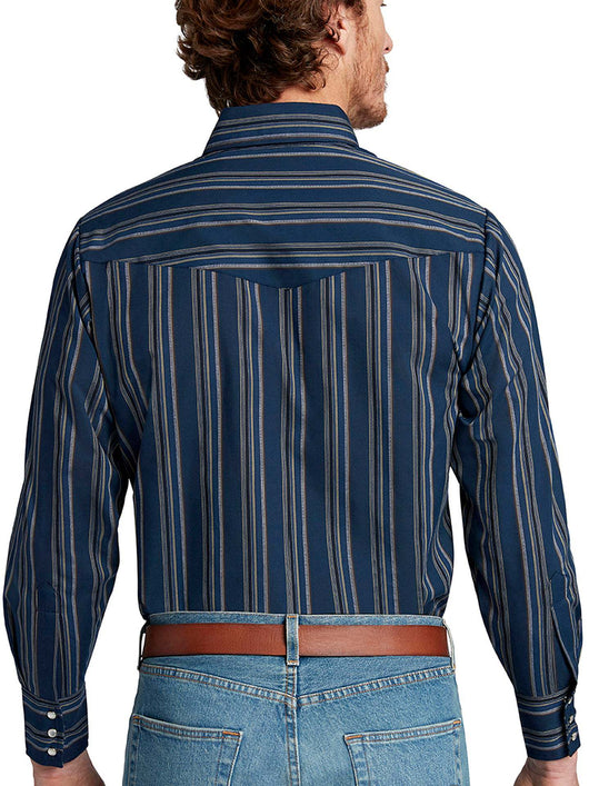 Camisa Occidental a Rayas de Manga Larga para Hombre - Image 15