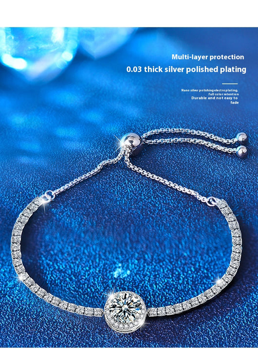 Pulsera Plateada para Mujer con Circonitas Brillantes Estilo Estrellado - Image 7
