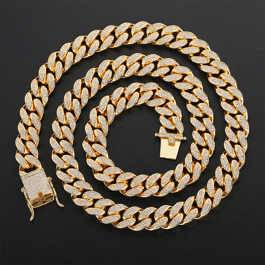 Cadena Cubana Hip Hop de Doble Fila con Diamantes Completos 12mm para Hombre - Image 18