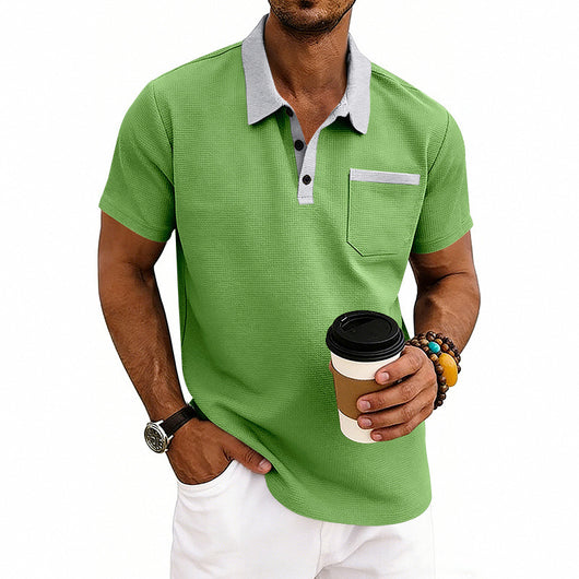 Polo Holgado de Punto Waffle para Hombre - Manga Corta - Image 10