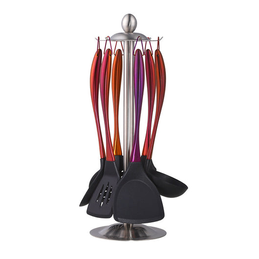 Set de 7 Piezas Sartén Antiadherente Wok con Espátula Acero Inoxidable y Soporte - Image 15