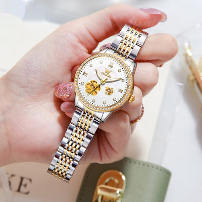 Reloj Mecánico Hueco para Mujer Acero Inoxidable Resistente al Agua - Image 4