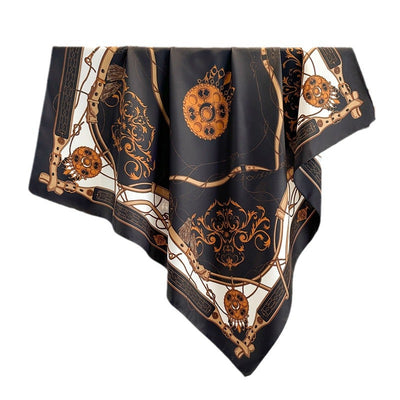 Pañuelo de Seda Twill Estampado 90cm con Anilla Cadena - Diseño Europeo y Americano - Image 5