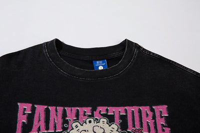 Playera Estampada Anime Efecto Desgastado para Hombre - Image 13