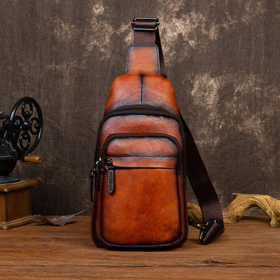 Bolsa Mensajero de Cuero Genuino Estilo Retro para Hombre - Image 4