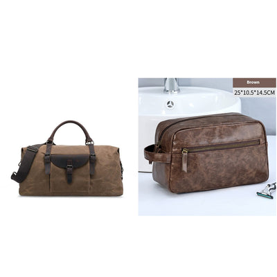 Bolsa de Viaje Plegable Impermeable de Piel de Caballo para Hombre - Image 8