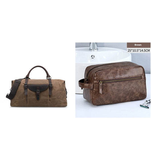 Bolsa de Viaje Plegable Impermeable de Piel de Caballo para Hombre - Image 8
