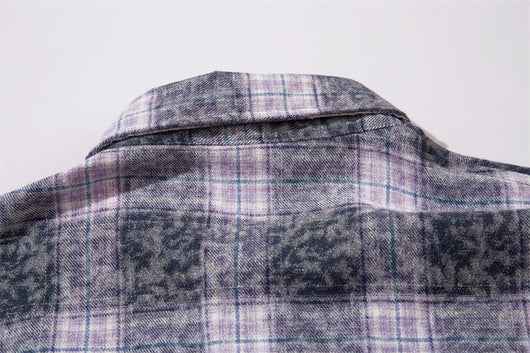 Camisa de Cuadros Manga Larga con Efecto Desgastado para Hombre - Image 19