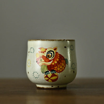 Taza de Cerámica Artesanal Pintada a Mano con León Alegre - Image 7