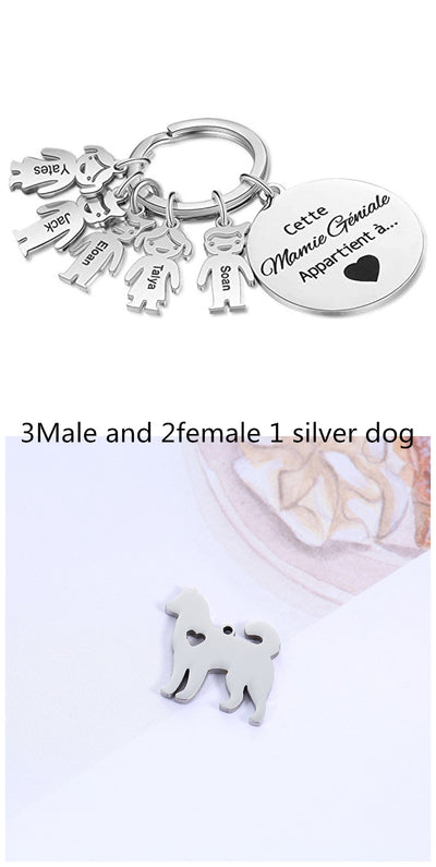 Llavero Personalizado Corazón Hueco Acero Inoxidable Diseño Cachorro - Image 10