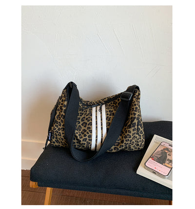 Bolso Mensajero Deportivo Estampado Leopardo Gran Capacidad - Image 27
