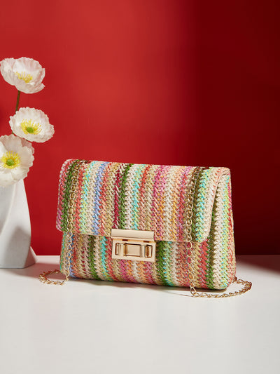 Bolsa Bandolera Cuadrada de Paja con Cierre de Candado - Image 22