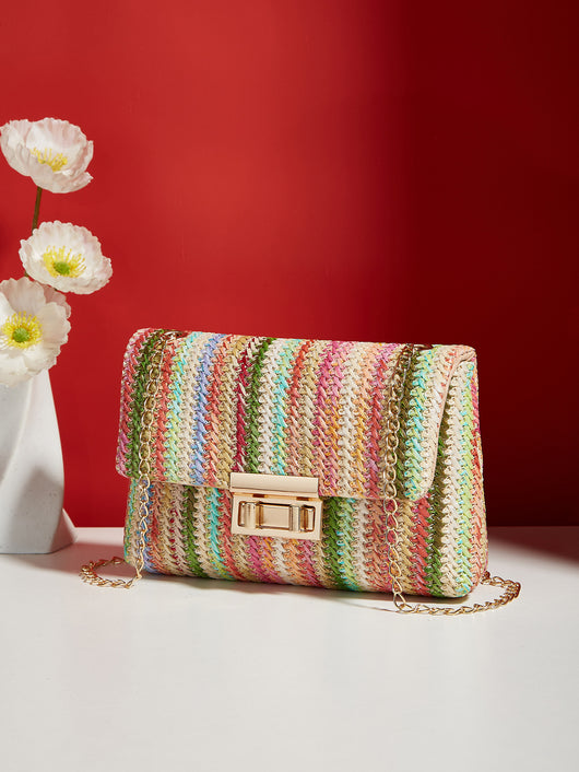 Bolsa Bandolera Cuadrada de Paja con Cierre de Candado - Image 22