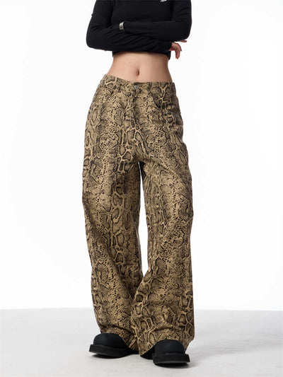 Jeans Leopardo Retro Pierna Ancha Cintura Alta Slim - Image 9
