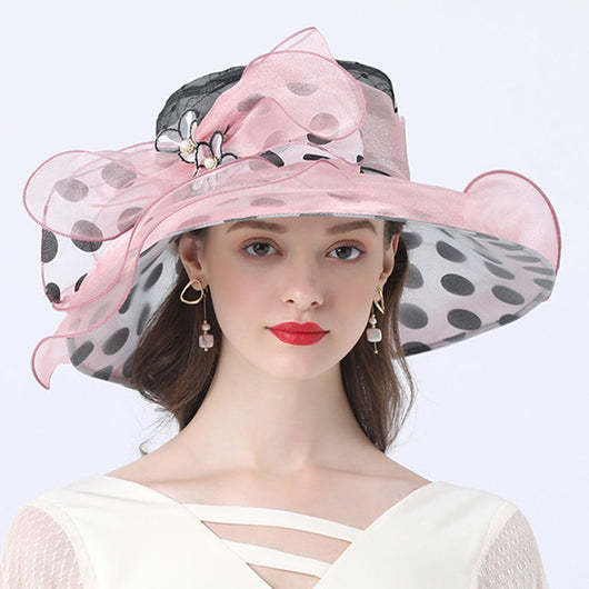 Sombrero de Ala Ancha para Mujer con Lunares - Protección Solar Elegante - Image 7