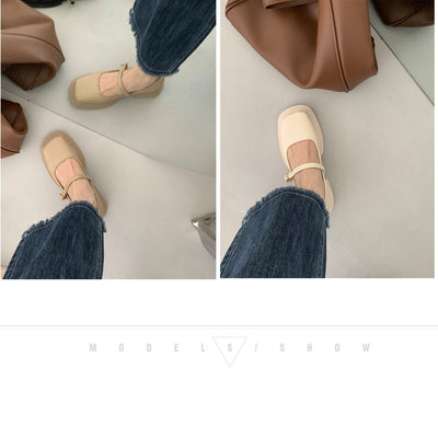 Zapatos de Cuero con Plataforma Estilo Británico para Mujer con Hebilla y Perla - Image 8