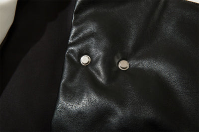 Abrigo Acolchado de Algodón con Cuello Alto y Costuras Irregulares Bicolor - Image 10