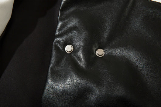 Abrigo Acolchado de Algodón con Cuello Alto y Costuras Irregulares Bicolor - Image 10