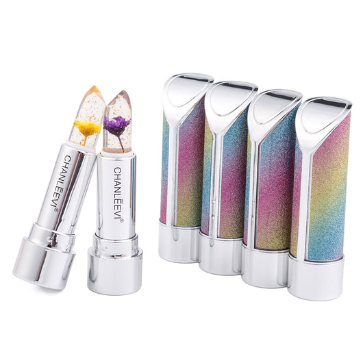 Labial Cristal Cambio de Temperatura con Hoja de Oro Floral - Image 14