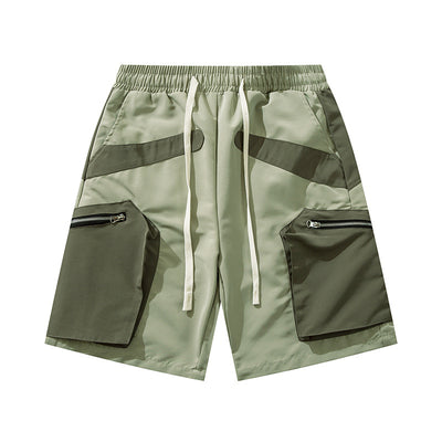 Shorts de Trabajo Patchwork Contraste para Hombre - Casual y Versátil - Image 10