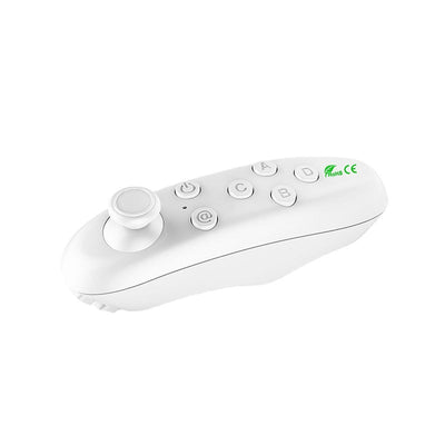 White Bluetooth remote control gamepad with joystick and multiple buttons, held in a hand. - Image 10