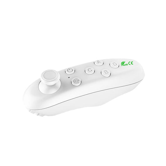 White Bluetooth remote control gamepad with joystick and multiple buttons, held in a hand. - Image 10