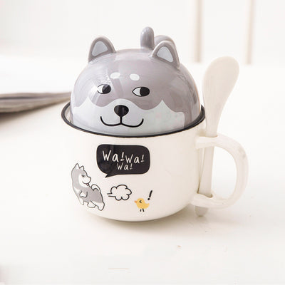 Taza de Oficina de Cerámica con Diseño Infantil, Tapa y Cuchara - Image 10