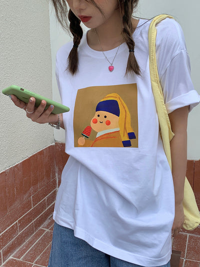 Camiseta Manga Corta Estampado Divertido - Ajuste Suelto y Slim - Image 5