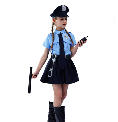 Disfraz de Policía para Niñas - Uniforme Ajustado con Mangas Largas