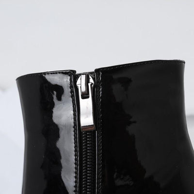 Botas Cortas Talla Grande con Tacón Grueso en Dorado y Plateado - Image 14